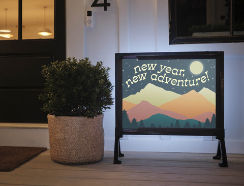 New Year New Adventure Yardsy Sign