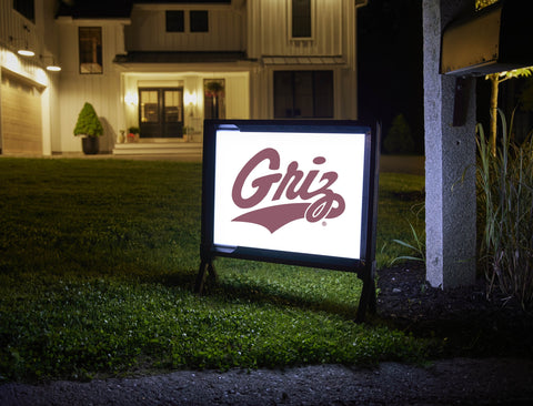 Montana Griz Wordmark White Yardsy Sign