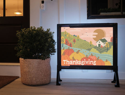 Thanksgiving Scene Yardsy Sign