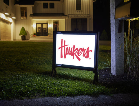 Nebraska Huskers White Yardsy Sign