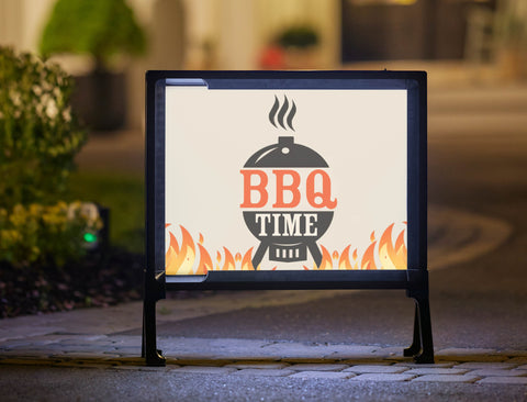BBQ Time Flames Grill Summer Yardsy Sign