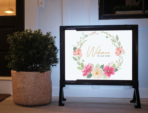 Wreath Welcome Yardsy Sign