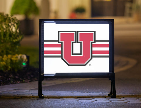 Utah Utes Stripe White Yardsy Sign