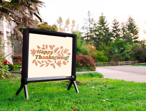 Happy Thanksgiving Leaves Yardsy Sign