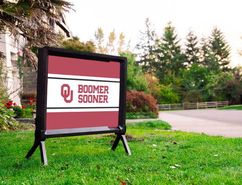 Oklahoma Boomer Sooner Crimson Yardsy Sign