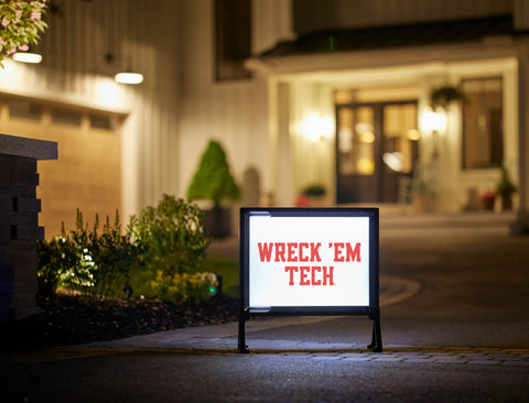 Texas Tech Wreck Em White Yardsy Sign