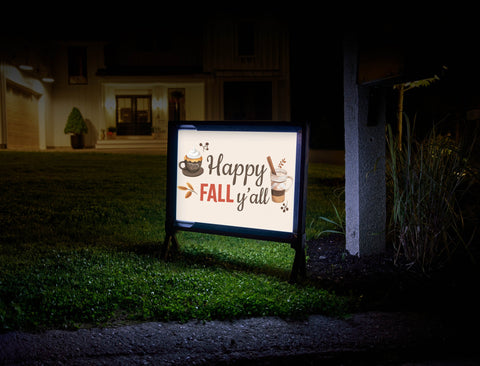 Cozy Happy Fall Y'all Yardsy Sign
