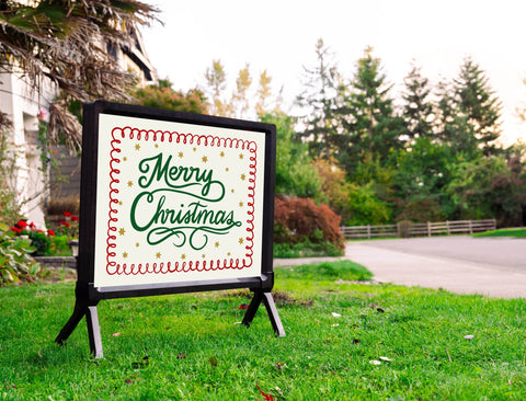 Merry Christmas Script Yardsy Sign