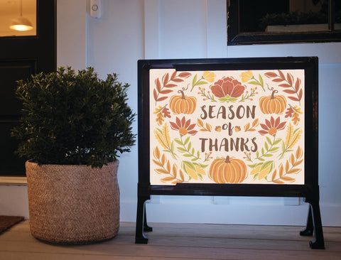 Season Of Thanks Floral Yardsy Sign