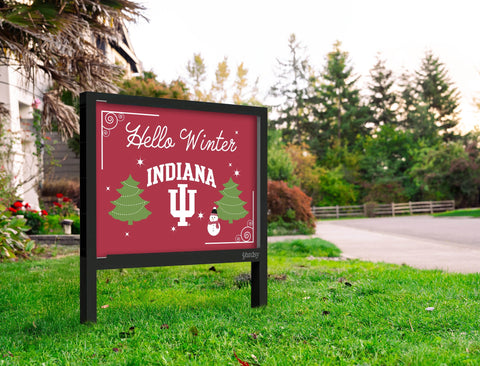 Indiana University Hello Winter Yardsy Sign Yard