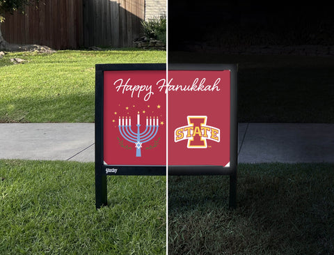 Iowa State Happy Hanukkah Yardsy Sign yard sign