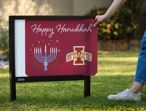 Iowa State Happy Hanukkah Yardsy Sign yard sign