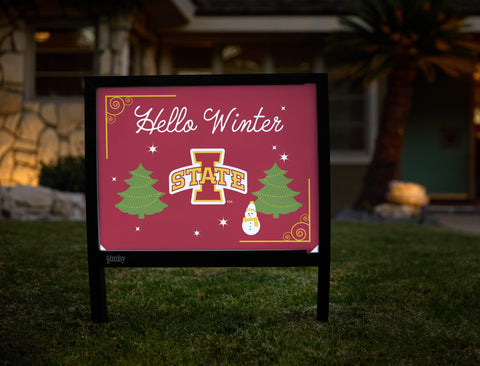 Iowa State Hello Winter Yardsy Sign yard sign