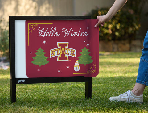 Iowa State Hello Winter Yardsy Sign yard sign
