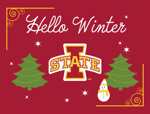 Iowa State Hello Winter Yardsy Sign yard sign