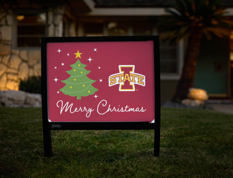 Iowa State Merry Christmas Yardsy Sign yard sign