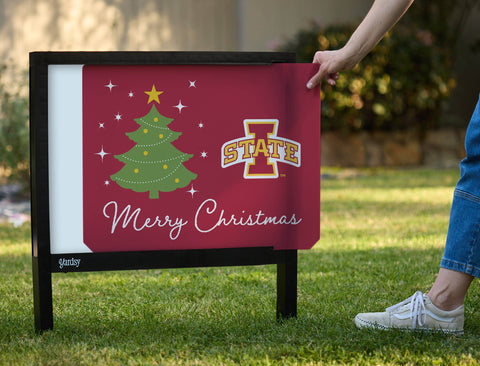 Iowa State Merry Christmas Yardsy Sign yard sign