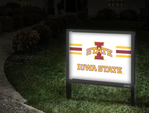 Iowa State Stripes White Yardsy Sign Walkway