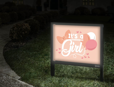Its A Girl Yardsy Sign Walkway