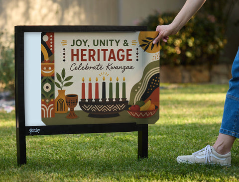 Joy, Unity, & Heritage Kwanzaa Yardsy Sign yard sign