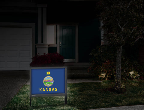 Kansas Flag Yardsy Sign Front Door