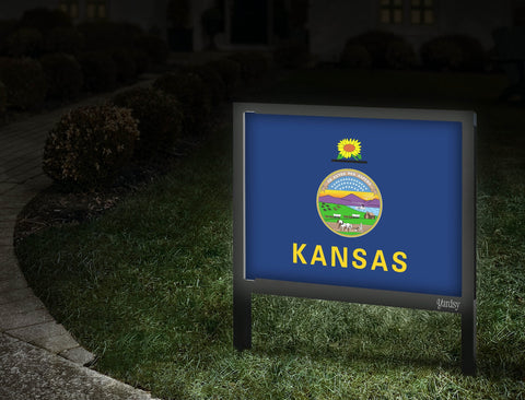 Kansas Flag Yardsy Sign Walkway