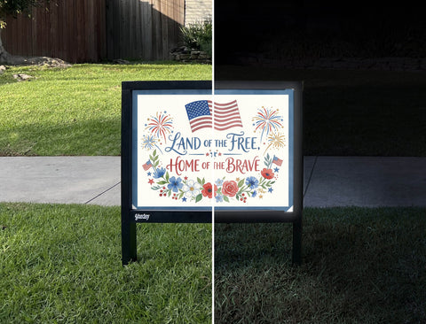 Land Of The Free Floral Yardsy Sign yard sign