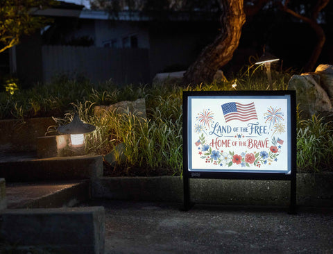 Land Of The Free Floral Yardsy Sign yard sign