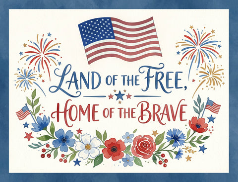 Land Of The Free Floral Yardsy Sign yard sign