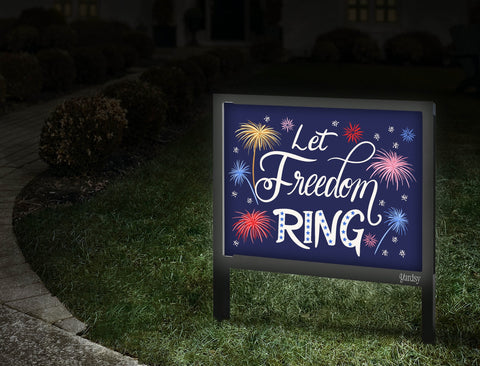 Let Freedom Ring Yardsy Sign Walkway