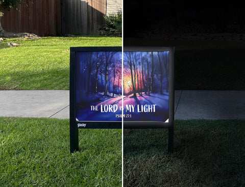 Lord is my Light Yardsy Sign - Day Night