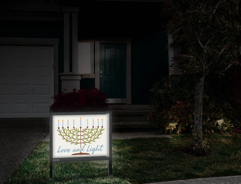 Love And Light Menorah Yeardsy Sign Front Door