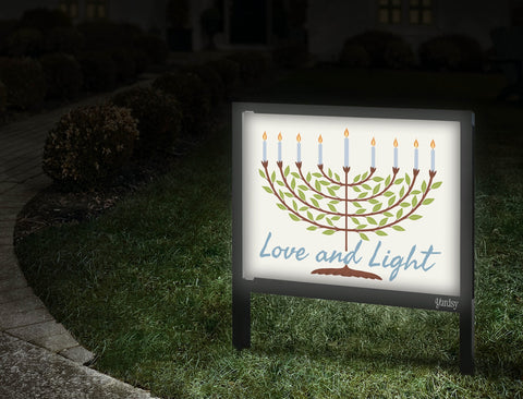 Love And Light Menorah Yeardsy Sign Walkway