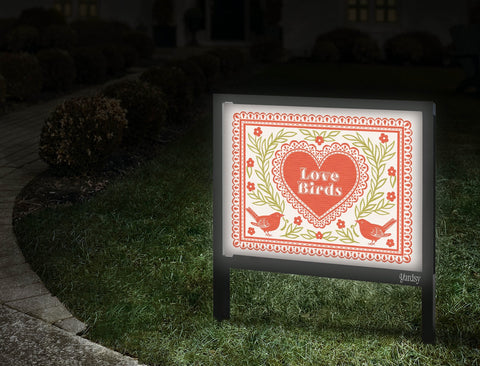 Love Birds Yardsy Sign Walkway