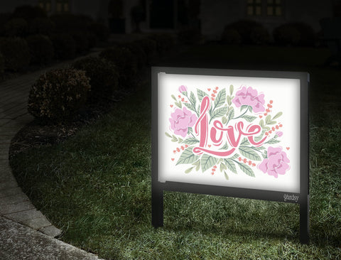Love Floral Yardsy Sign Walkway