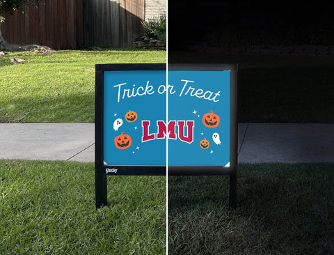 Loyola Marymount Halloween Trick Or Treat Yardsy Sign yard sign