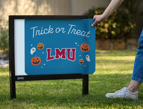 Loyola Marymount Halloween Trick Or Treat Yardsy Sign yard sign