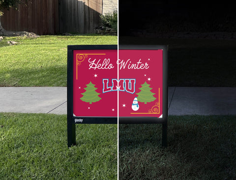 Loyola Marymount Hello Winter Yardsy Sign yard sign
