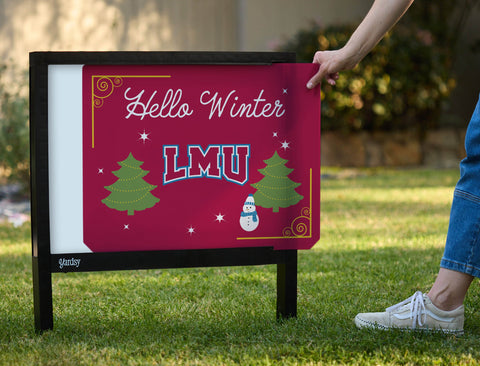 Loyola Marymount Hello Winter Yardsy Sign yard sign