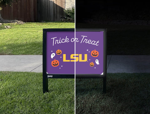 Lsu Halloween Trick Or Treat Yardsy Sign yard sign