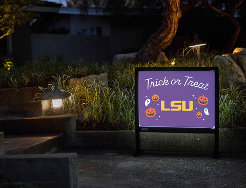 Lsu Halloween Trick Or Treat Yardsy Sign yard sign