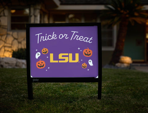Lsu Halloween Trick Or Treat Yardsy Sign yard sign