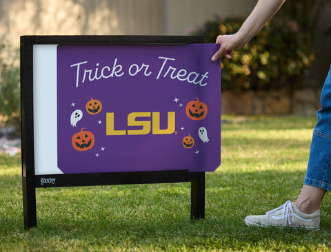 Lsu Halloween Trick Or Treat Yardsy Sign yard sign