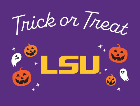 Lsu Halloween Trick Or Treat Yardsy Sign yard sign