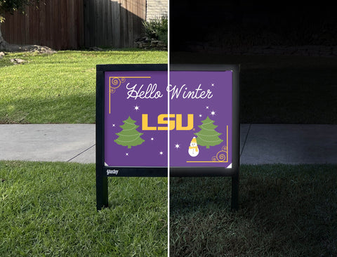 Lsu Hello Winter Yardsy Sign yard sign