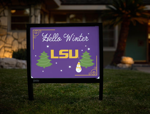 Lsu Hello Winter Yardsy Sign yard sign
