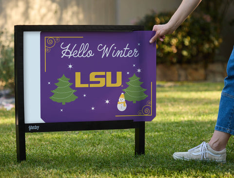 Lsu Hello Winter Yardsy Sign yard sign