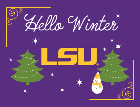 Lsu Hello Winter Yardsy Sign yard sign
