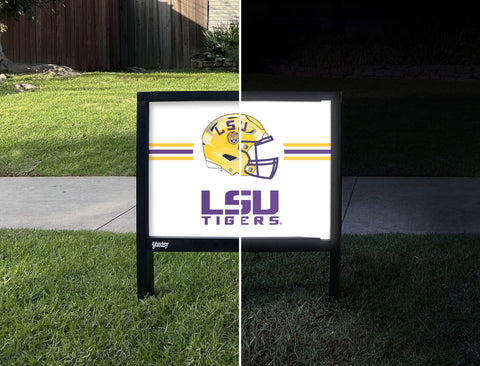 Lsu Tigers Helmet Stripes White Yardsy Sign yard sign