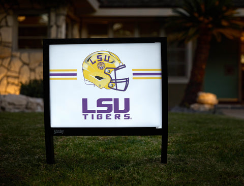 Lsu Tigers Helmet Stripes White Yardsy Sign yard sign